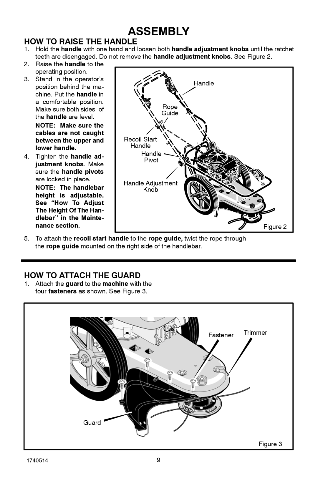 Hayter Mowers 111-1073 manual HOW to Raise the Handle, HOW to Attach the Guard 