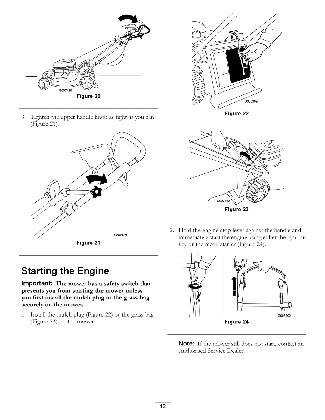 Hayter Mowers 111-2842 Rev B manual Starting the Engine 