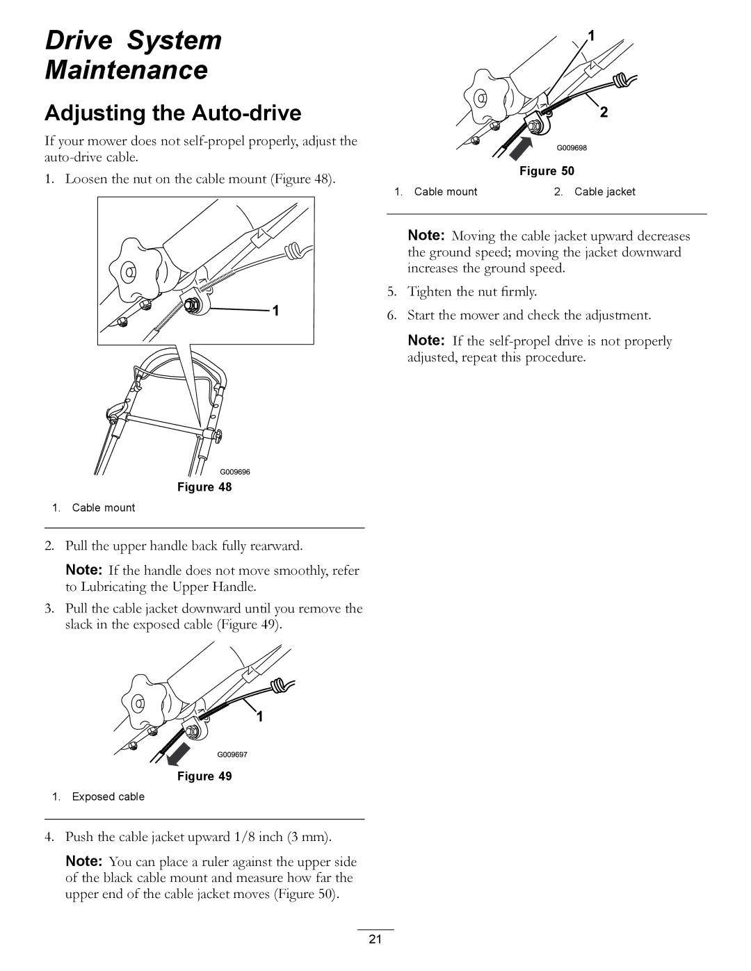 Hayter Mowers 111-2842 Rev B manual Drive System Maintenance, Adjusting the Auto-drive 