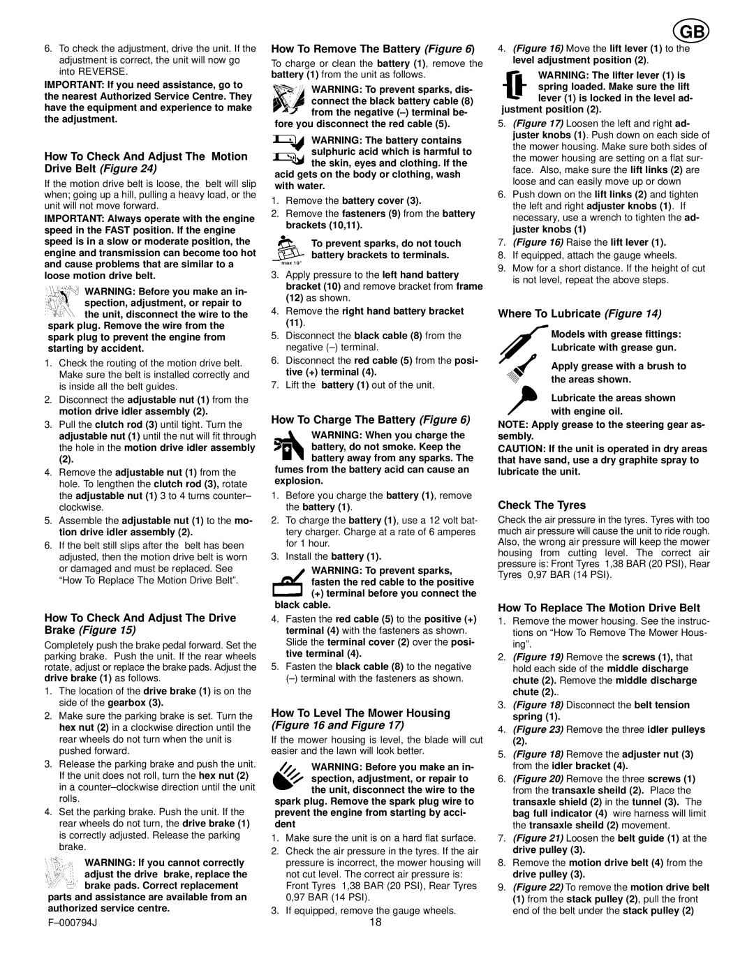 Hayter Mowers 15/40 manual How To Check And Adjust The Motion Drive Belt Figure, How To Check And Adjust The Drive 