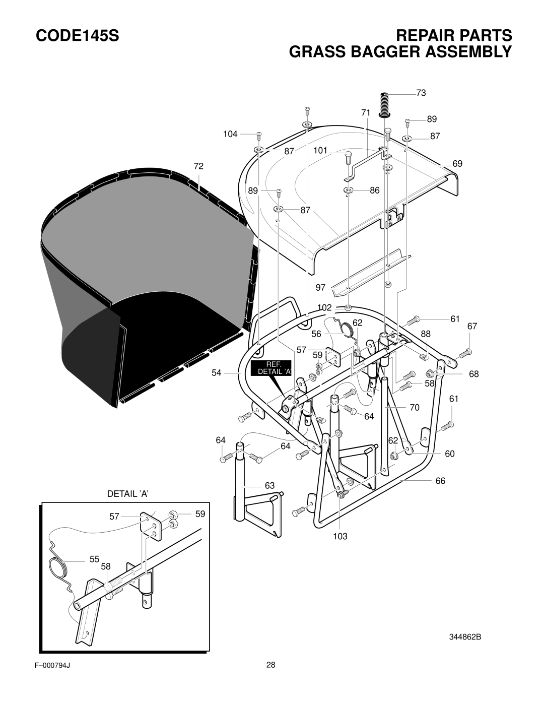 Hayter Mowers 15/40 manual CODE145S Repair Parts 