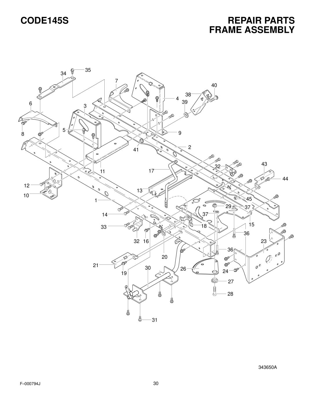 Hayter Mowers 15/40 manual Frame Assembly 