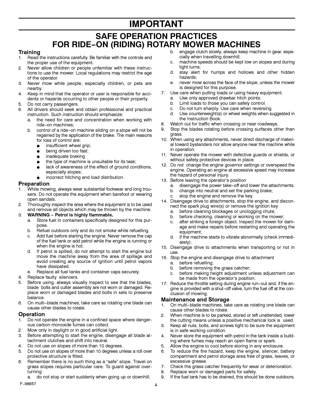 Hayter Mowers 30-Dec manual Training 