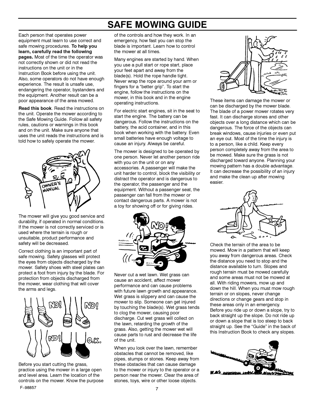 Hayter Mowers 30-Dec manual Safe Mowing Guide 