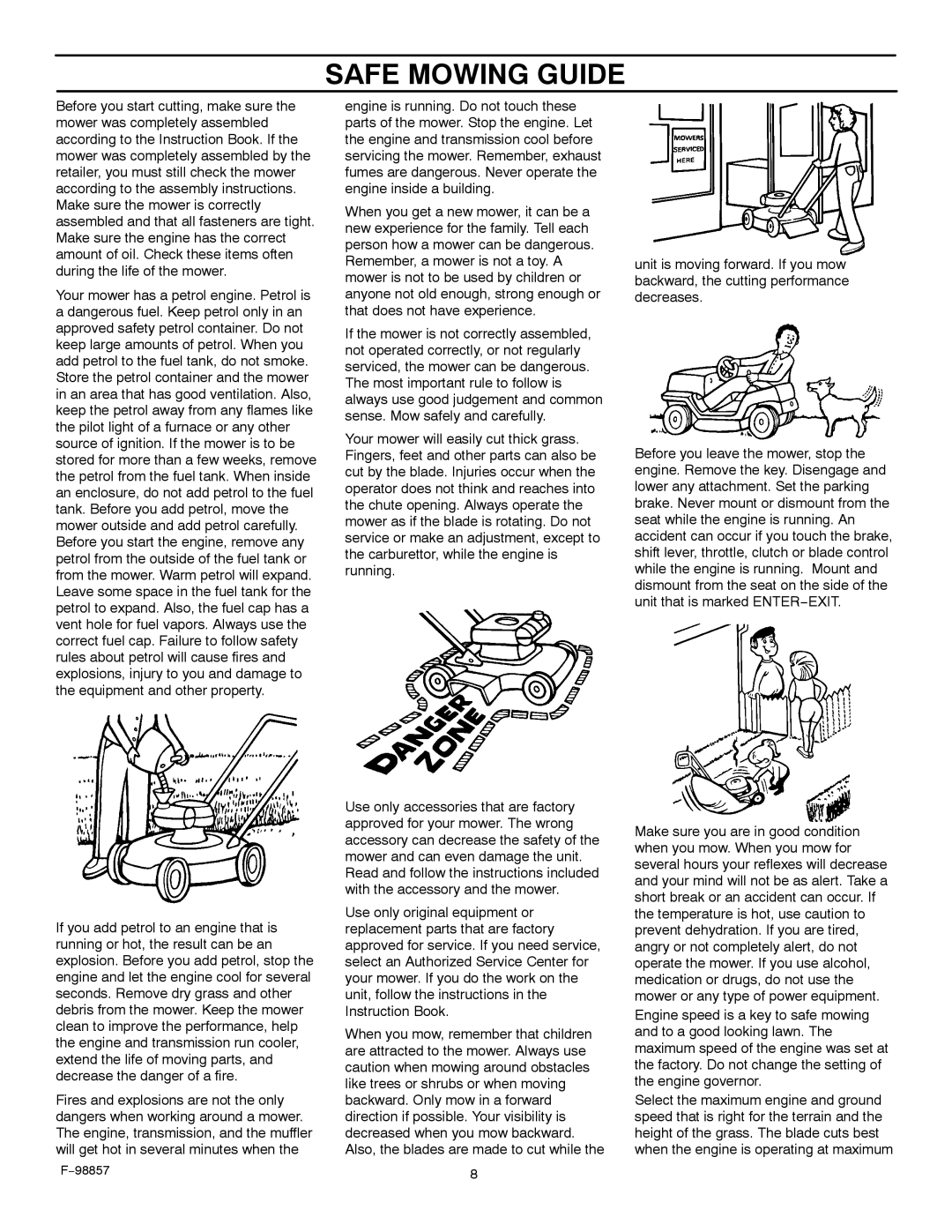 Hayter Mowers 30-Dec manual Safe Mowing Guide 