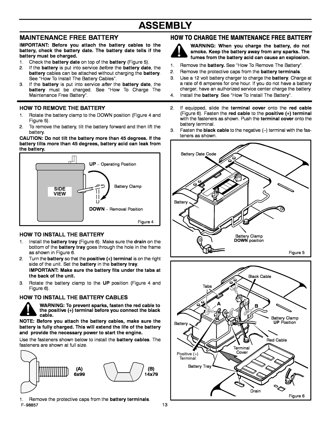 Hayter Mowers 30-Dec manual How To Charge The Maintenance Free Battery, Assembly 