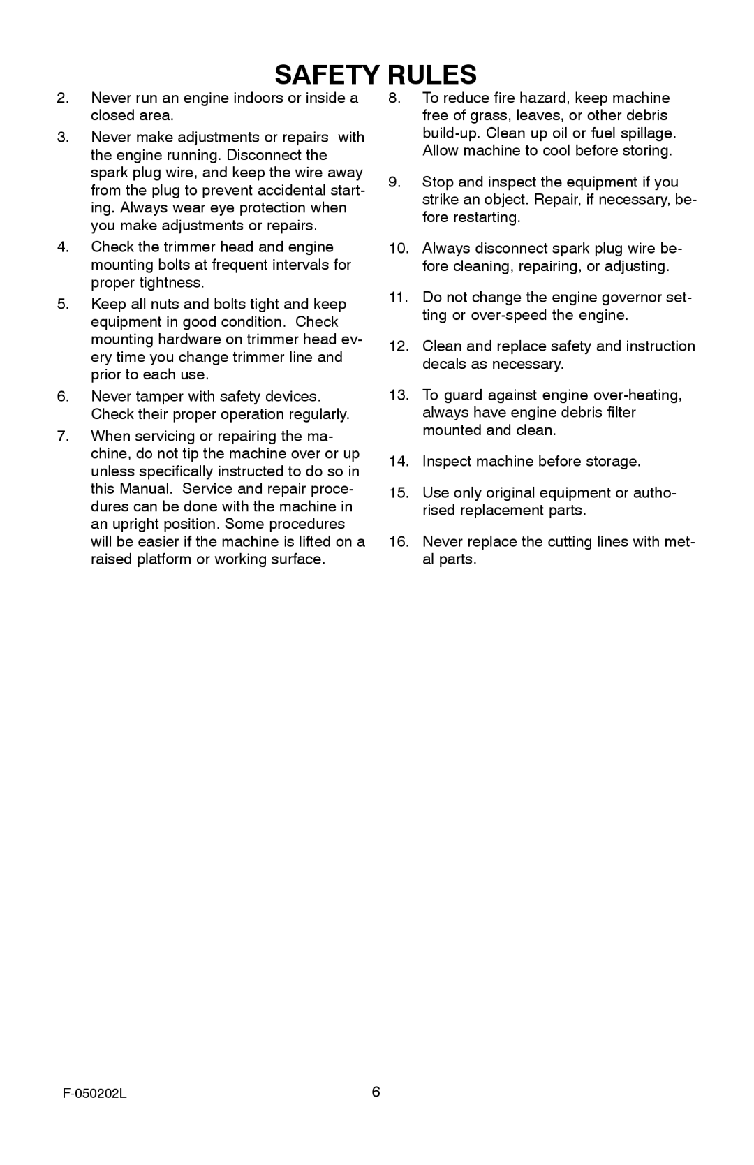 Hayter Mowers 401C001001 manual Never run an engine indoors or inside a closed area 