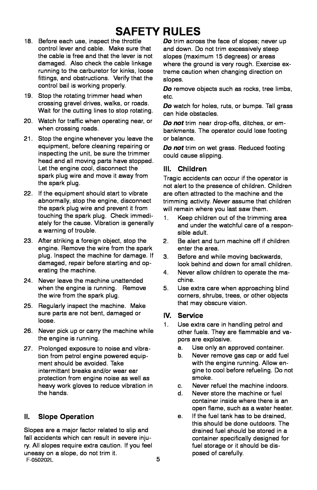 Hayter Mowers 401C001001 manual Children, Service, Slope Operation, Safety Rules 