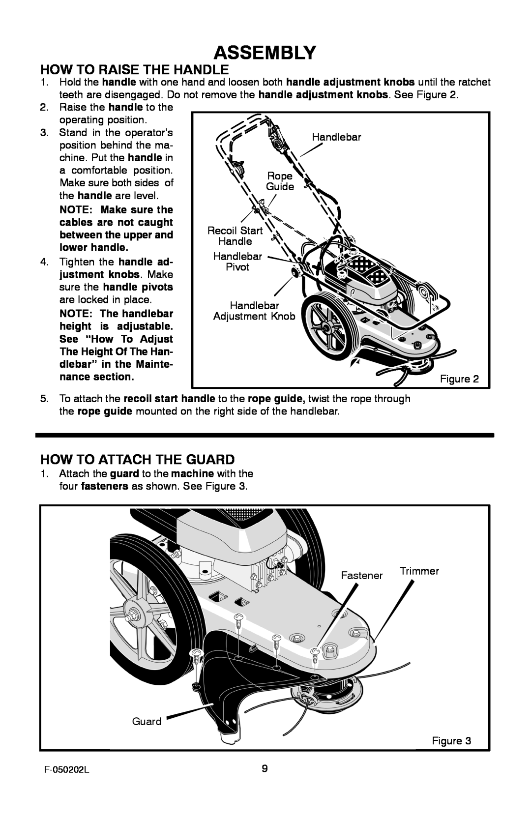 Hayter Mowers 401C001001 manual How To Raise The Handle, How To Attach The Guard, Assembly 