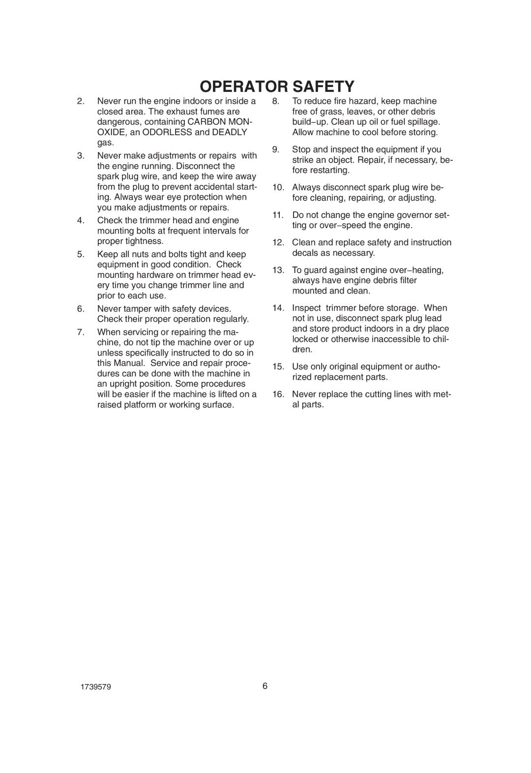 Hayter Mowers 407F manual Operator Safety 