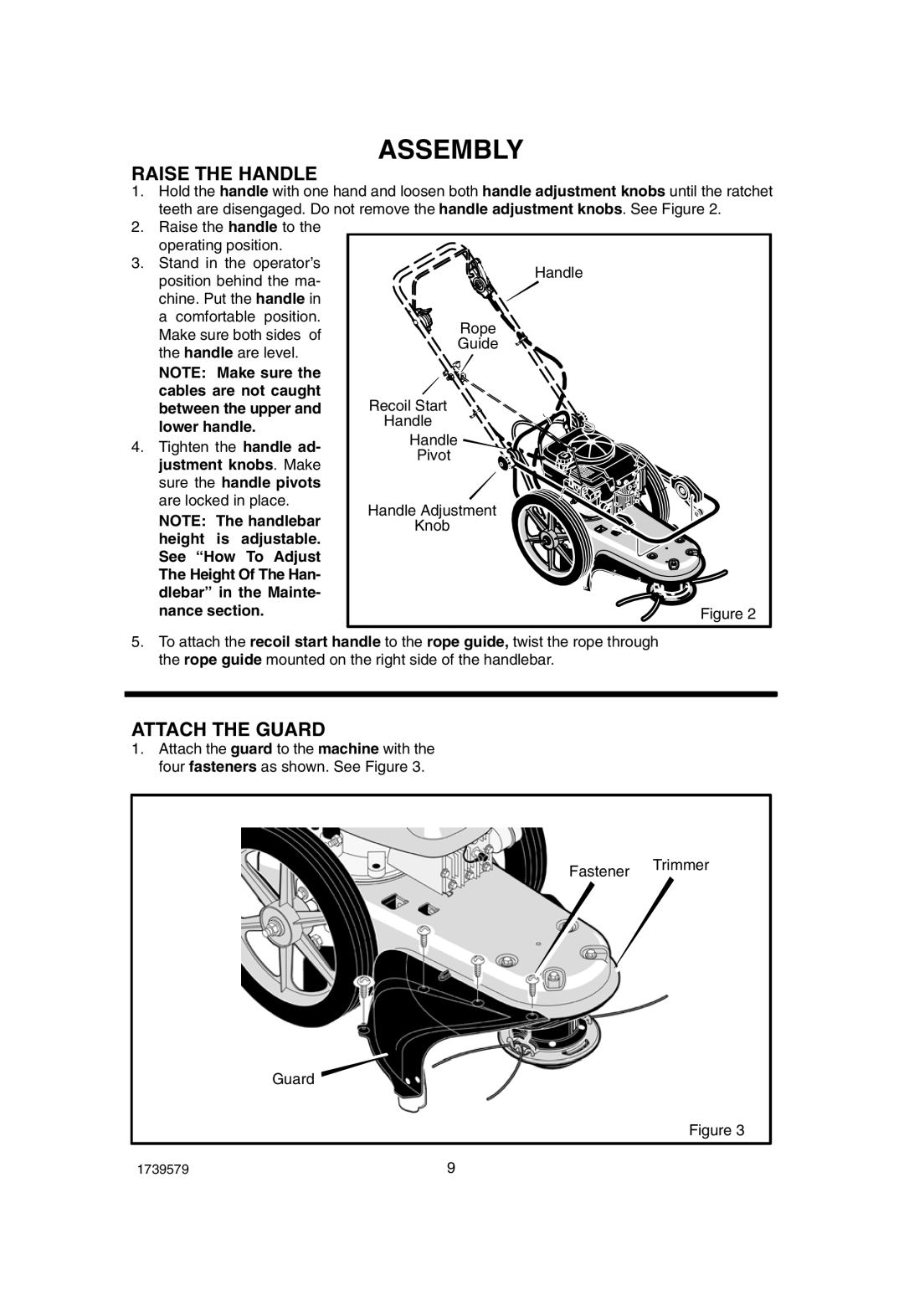 Hayter Mowers 407F manual Raise the Handle, Attach the Guard 