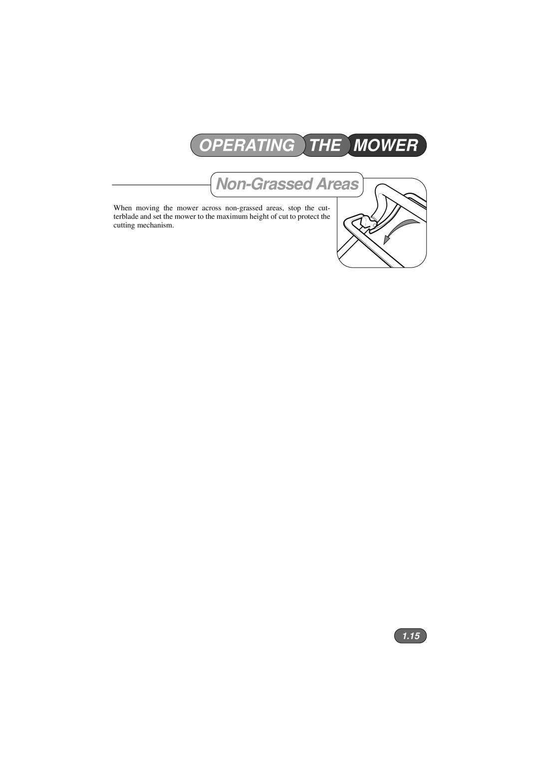 Hayter Mowers 422V, 423V, 424V manual Non-GrassedAreas, 1.15, Operating The Mower 