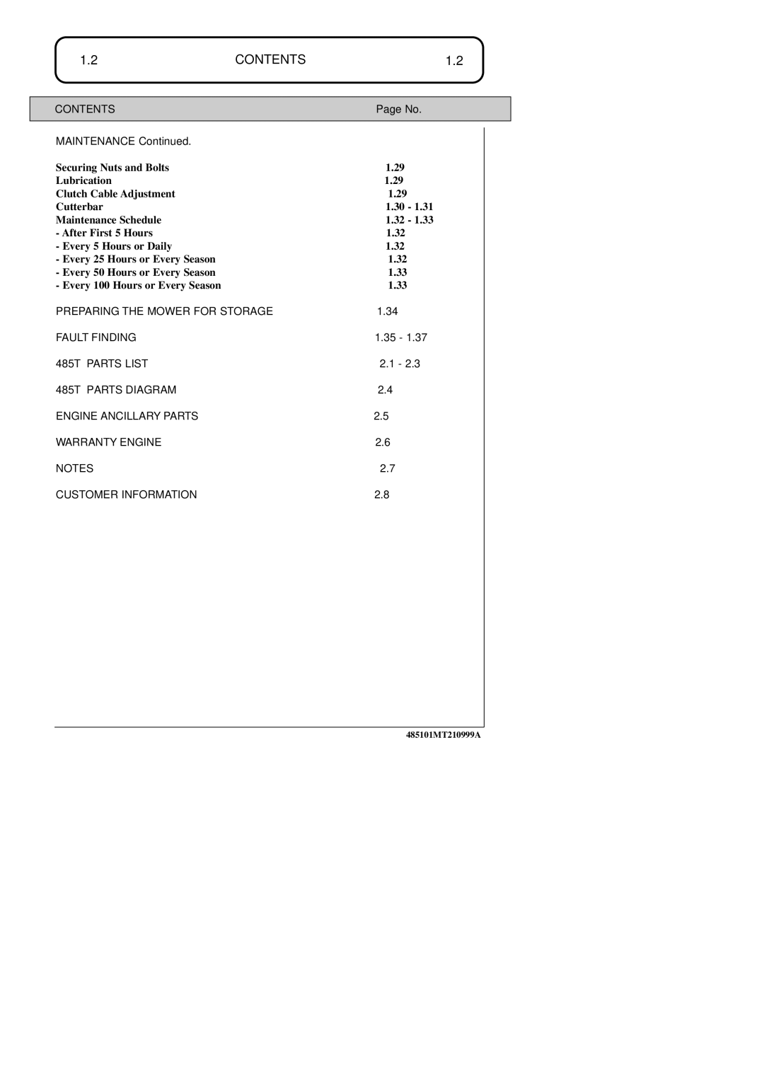 Hayter Mowers 48ST manual Contents 