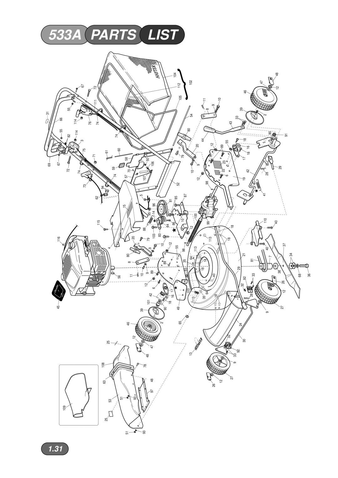 Hayter Mowers 533A manual Parts 