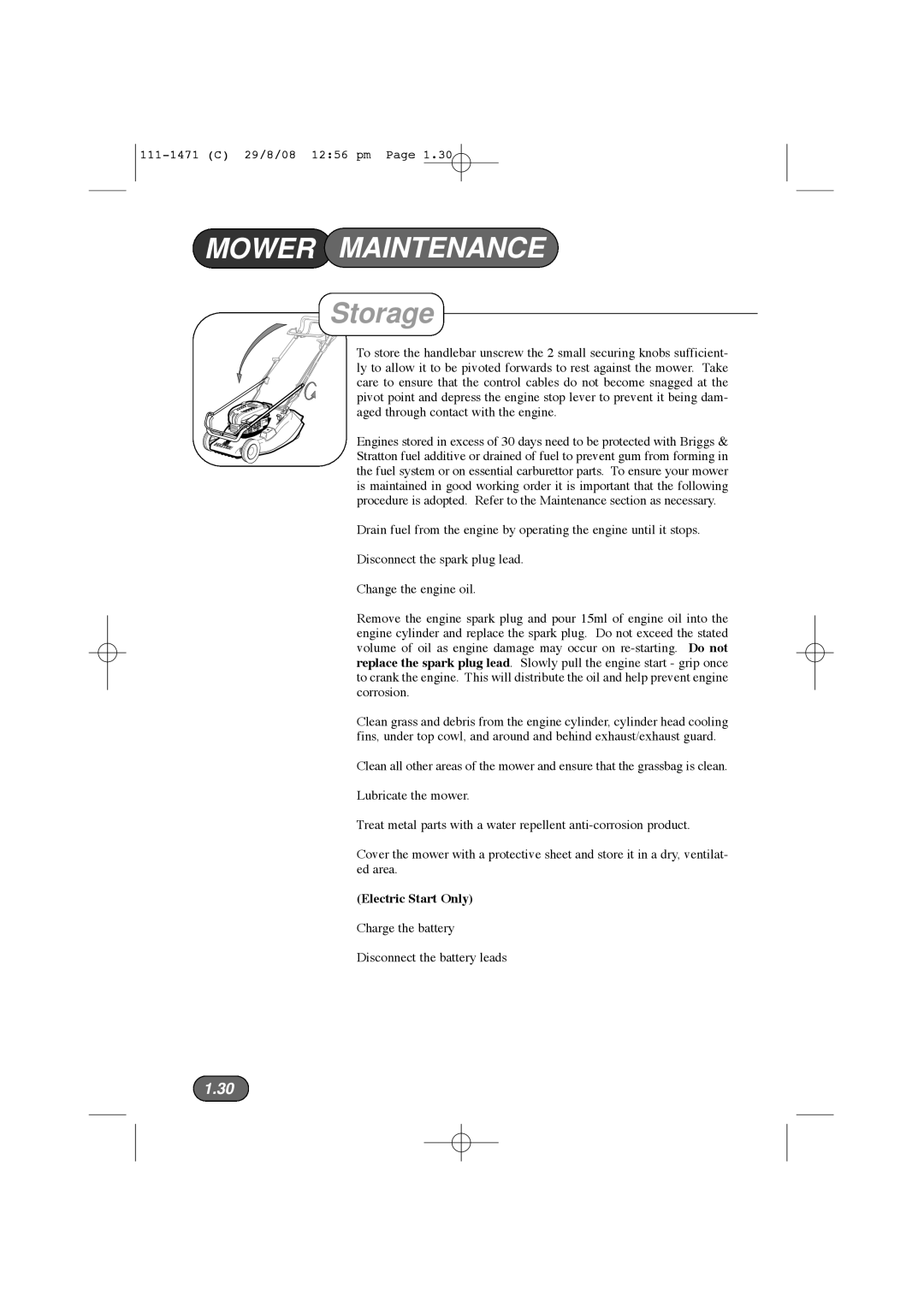 Hayter Mowers 560F, 561F manual Storage 