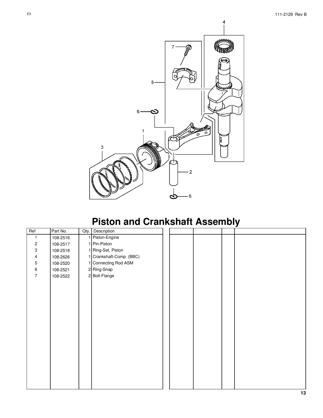 Hayter Mowers G002741 manual Piston and Crankshaft Assembly 