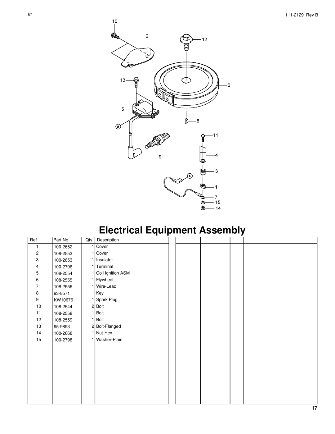 Hayter Mowers G002741 manual Electrical Equipment Assembly 