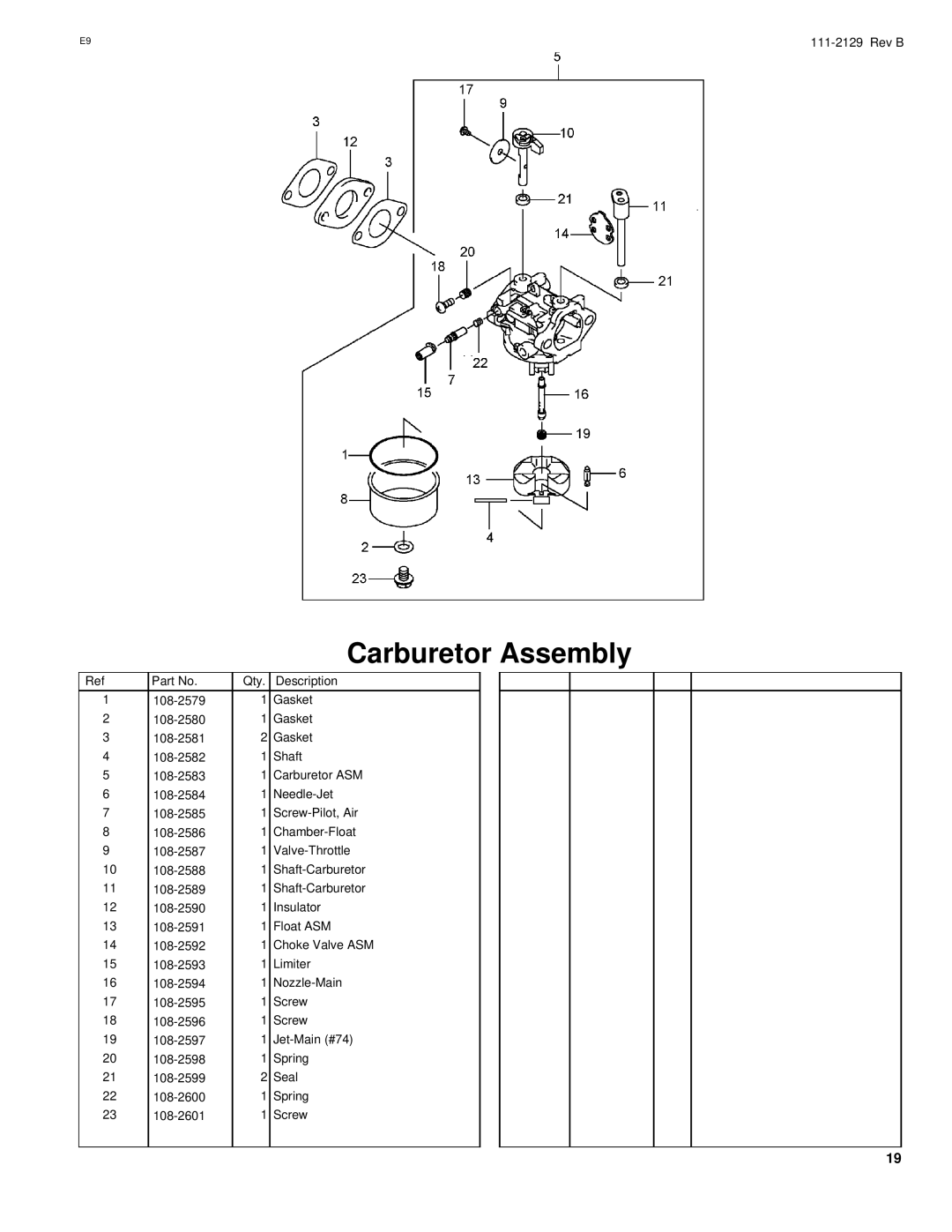 Hayter Mowers G002741 manual Carburetor Assembly 