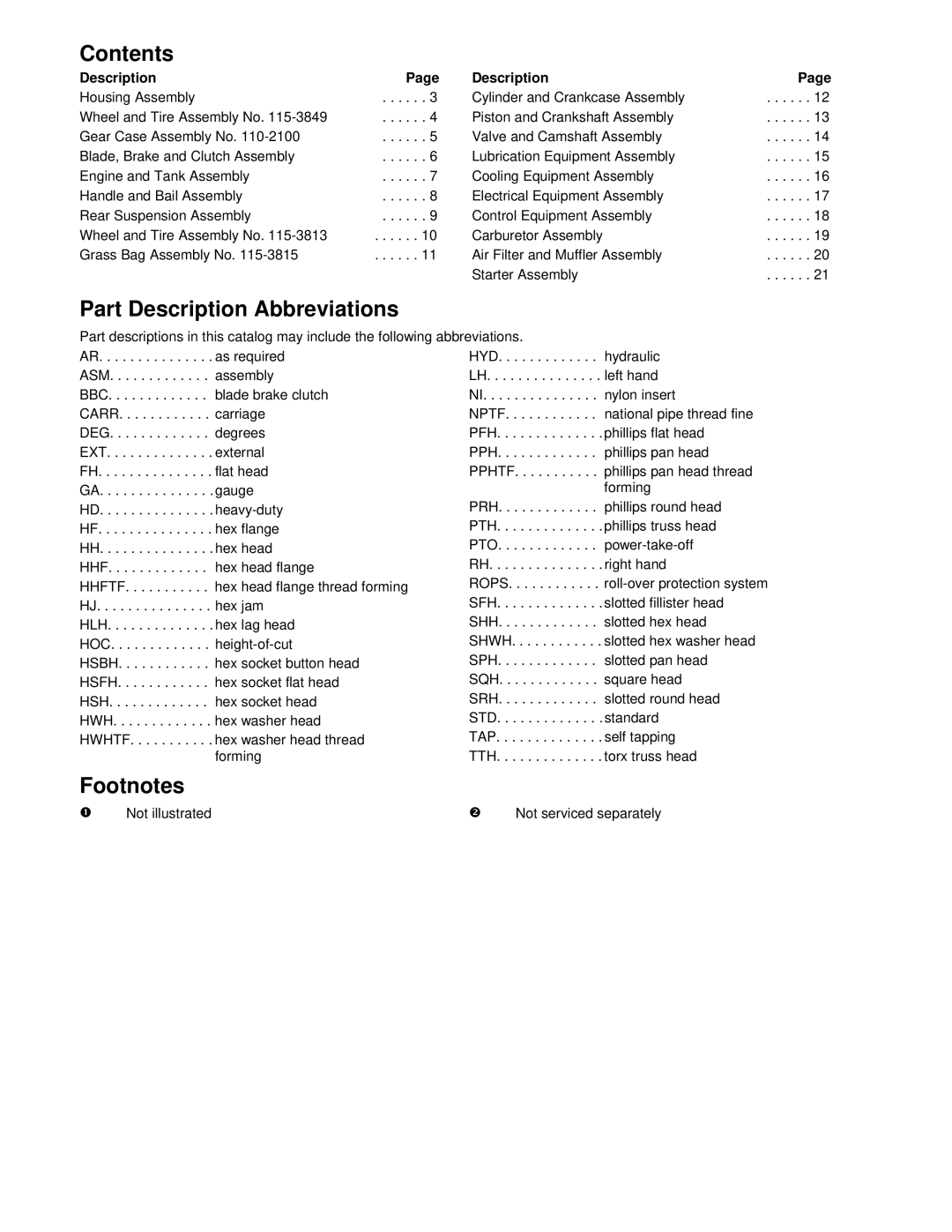 Hayter Mowers G002741 manual Footnotes 