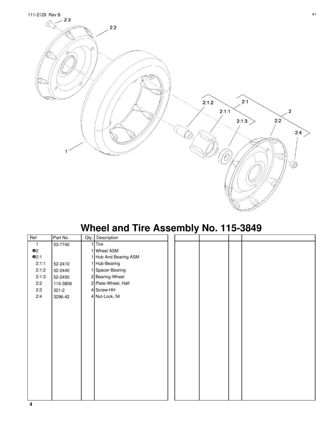 Hayter Mowers G002741 manual Wheel and Tire Assembly No 