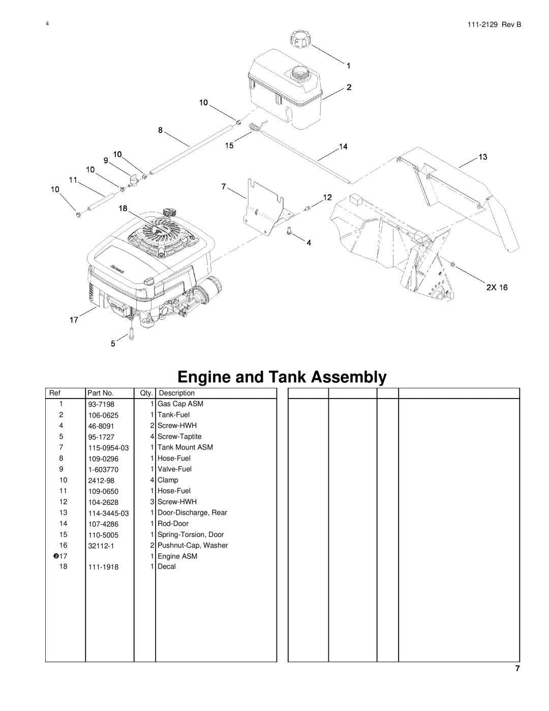 Hayter Mowers G002741 manual Engine and Tank Assembly 