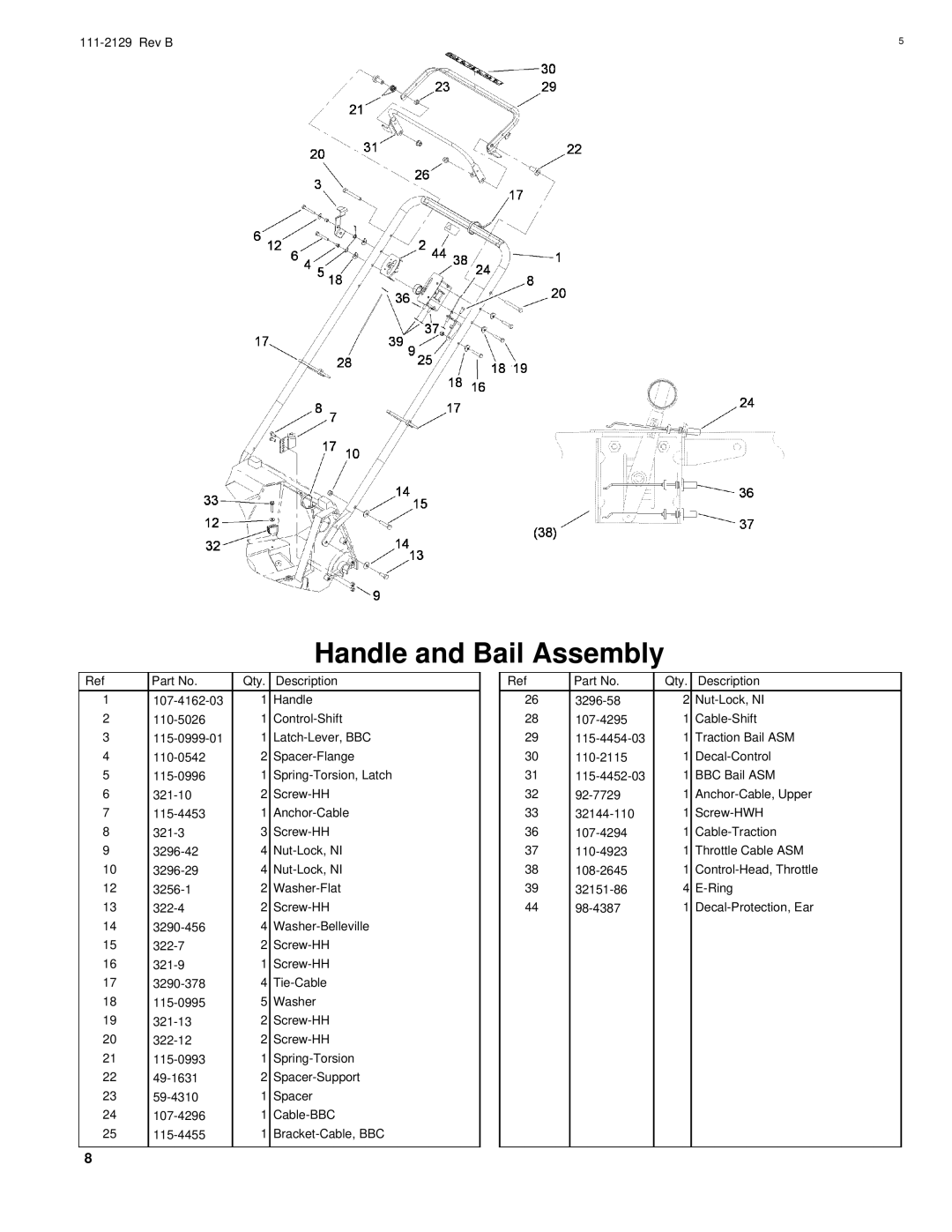 Hayter Mowers G002741 manual Handle and Bail Assembly 