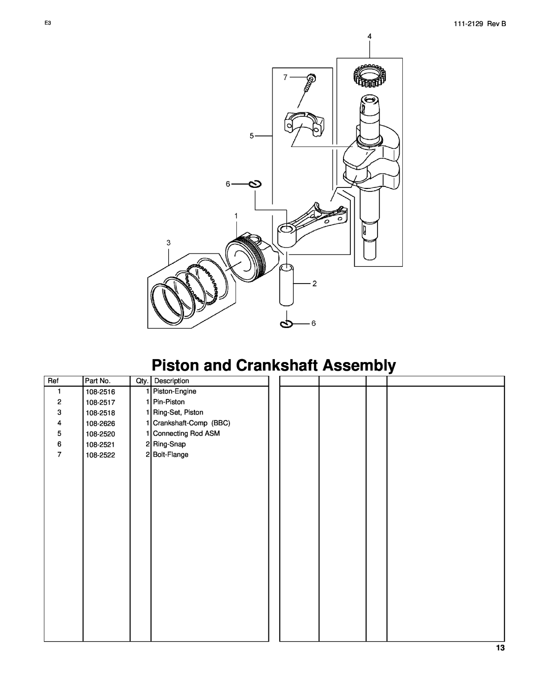 Hayter Mowers G002741 manual Piston and Crankshaft Assembly 