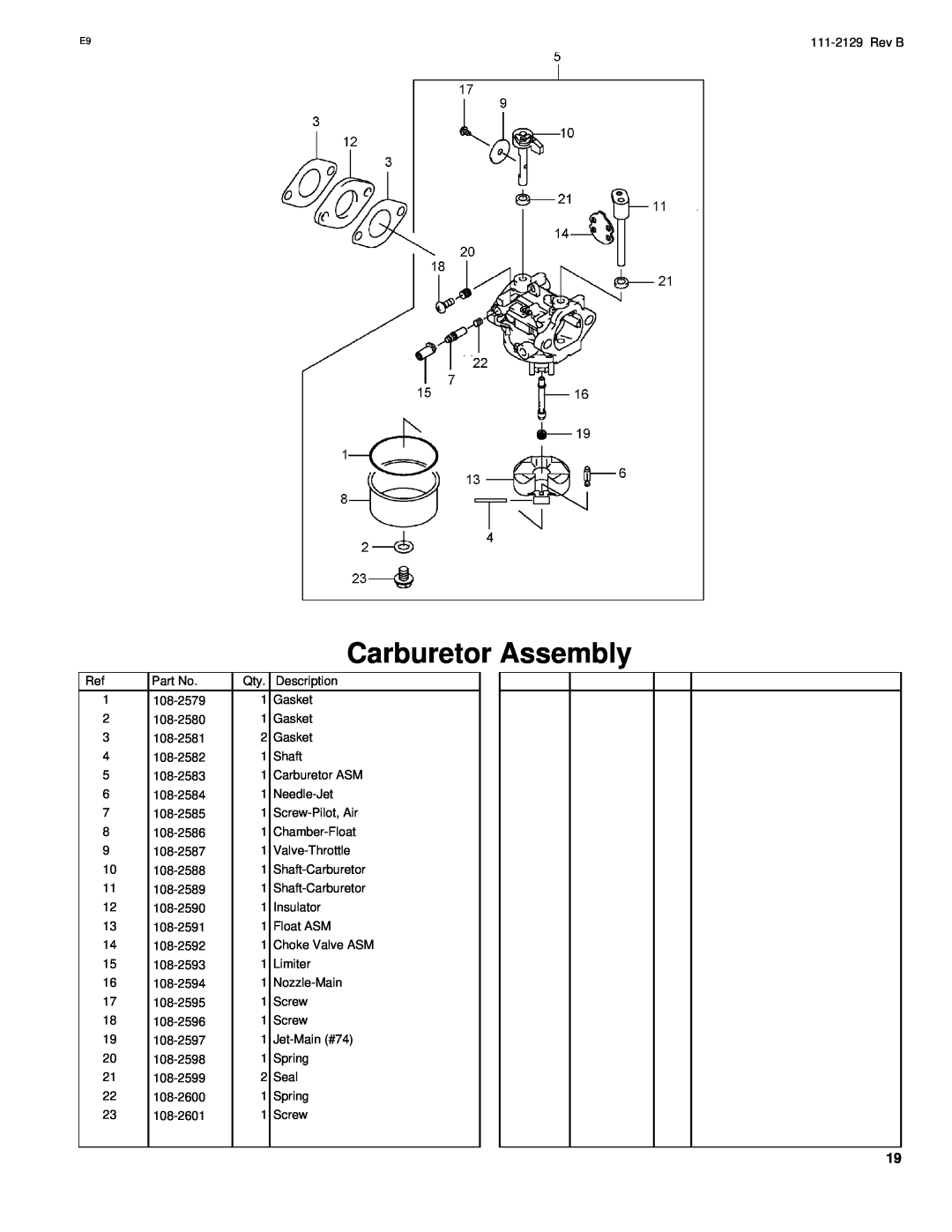 Hayter Mowers G002741 manual Carburetor Assembly 