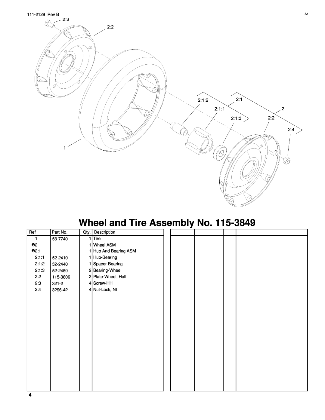 Hayter Mowers G002741 manual Wheel and Tire Assembly No 