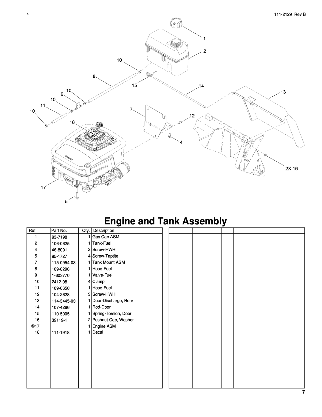 Hayter Mowers G002741 manual Engine and Tank Assembly 