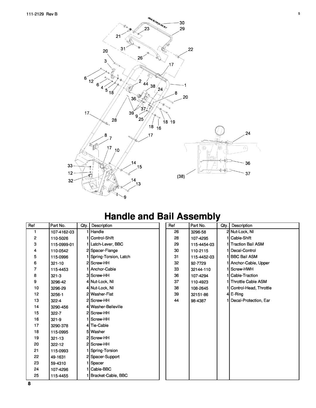 Hayter Mowers G002741 manual Handle and Bail Assembly 