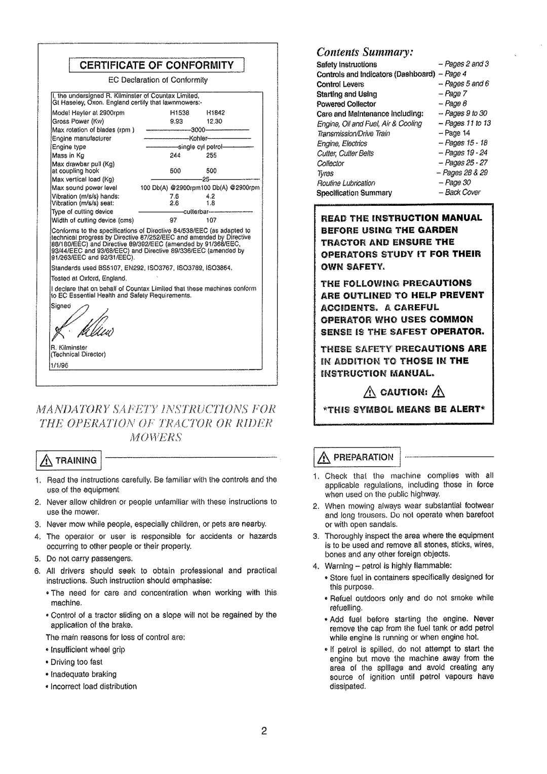 Hayter Mowers H-Series manual 