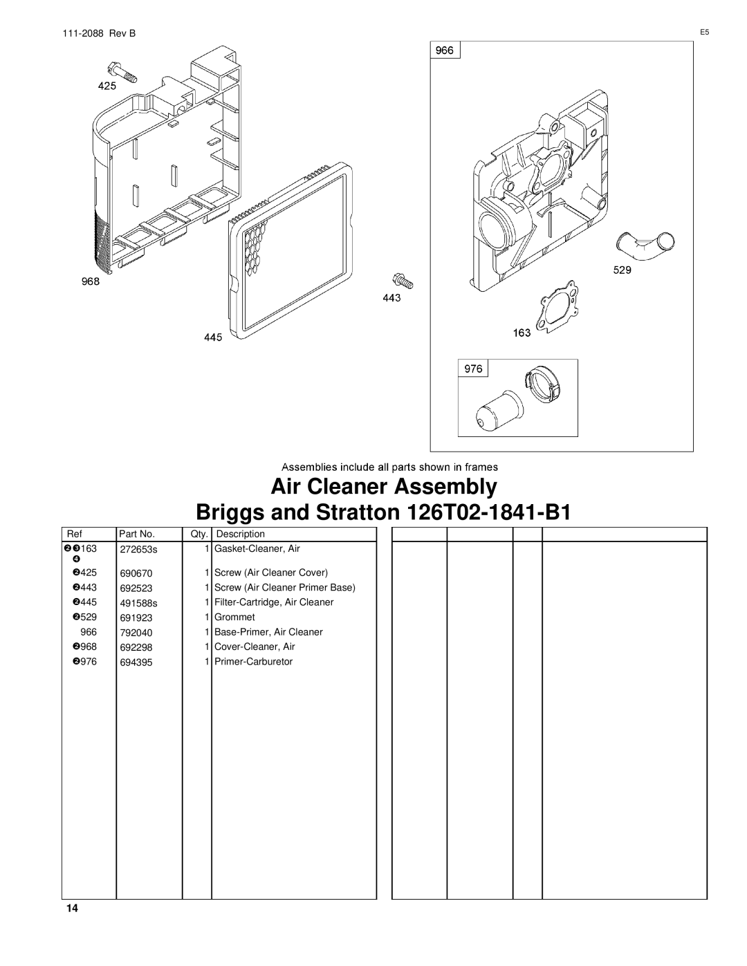 Hayter Mowers R48 manual Air Cleaner Assembly 