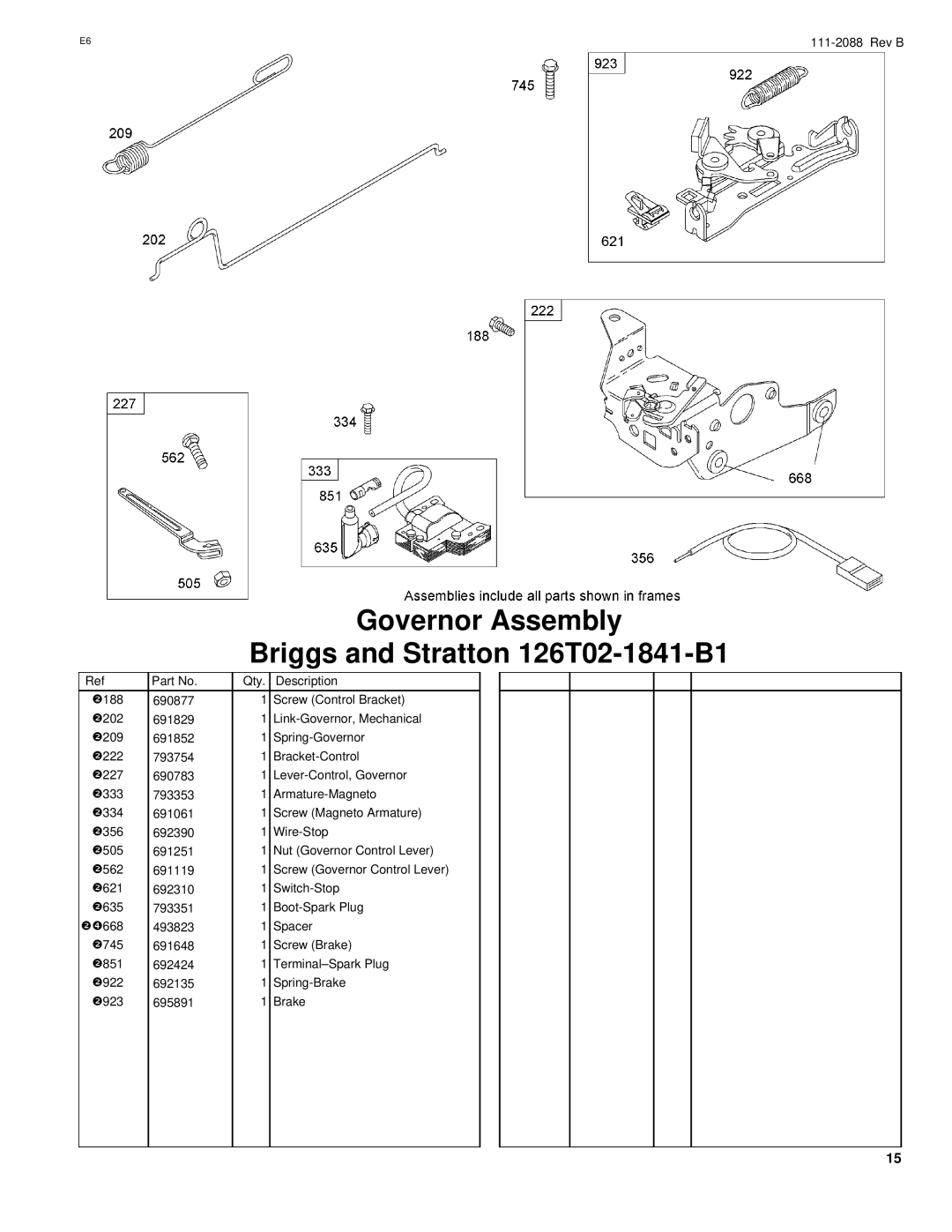 Hayter Mowers R48 manual Governor Assembly 