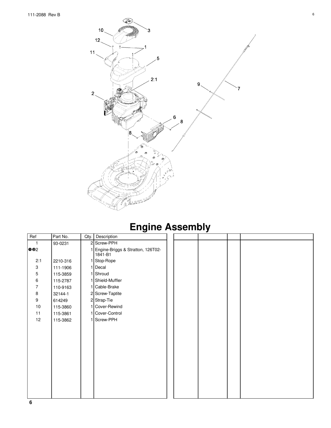 Hayter Mowers R48 manual Engine Assembly, No2 