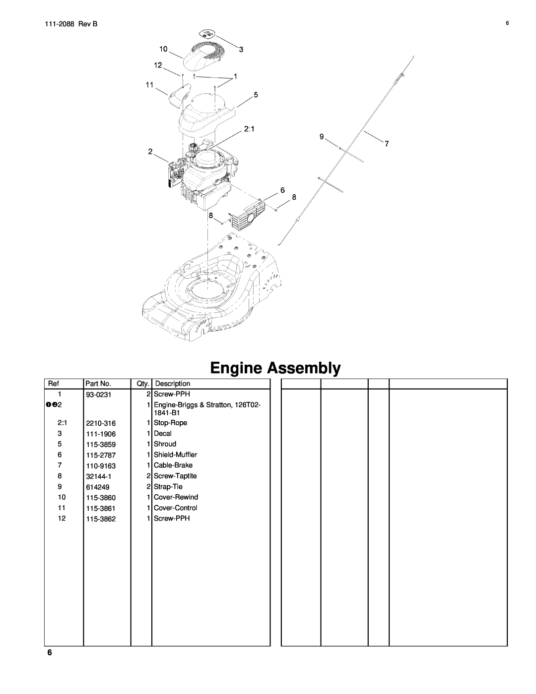 Hayter Mowers R48 manual Engine Assembly 