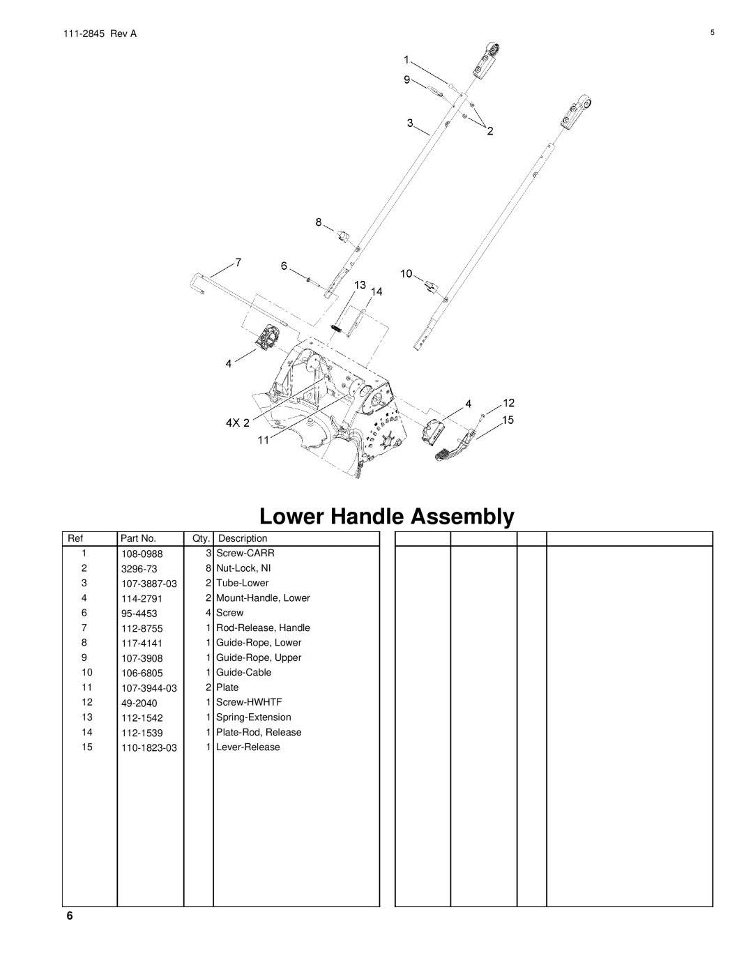 Hayter Mowers R53A manual Lower Handle Assembly 