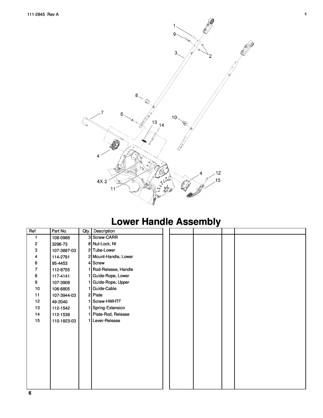 Hayter Mowers R53A manual Lower Handle Assembly 