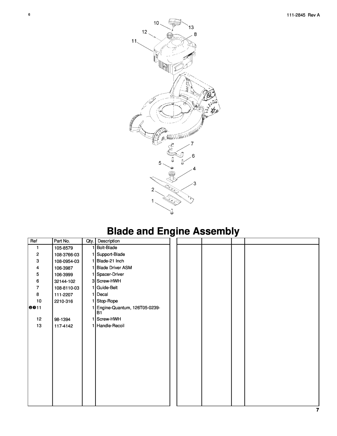 Hayter Mowers R53A manual Blade and Engine Assembly 