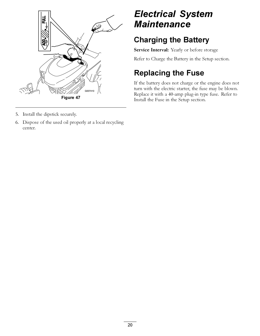 Hayter Mowers R53S manual Electrical System Maintenance, Replacing the Fuse 