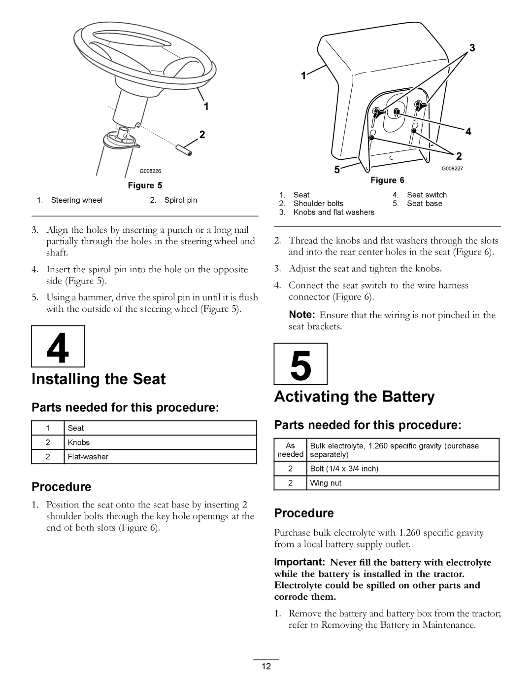 Hayter Mowers RT380H manual Installing the Seat, Activating the Battery 