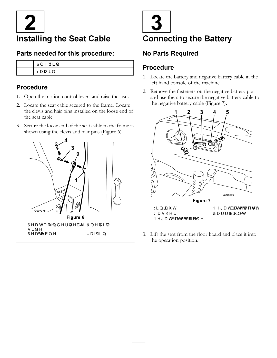 Hayter Mowers RZT420H manual Installing the Seat Cable, Connecting the Battery, Parts needed for this procedure 