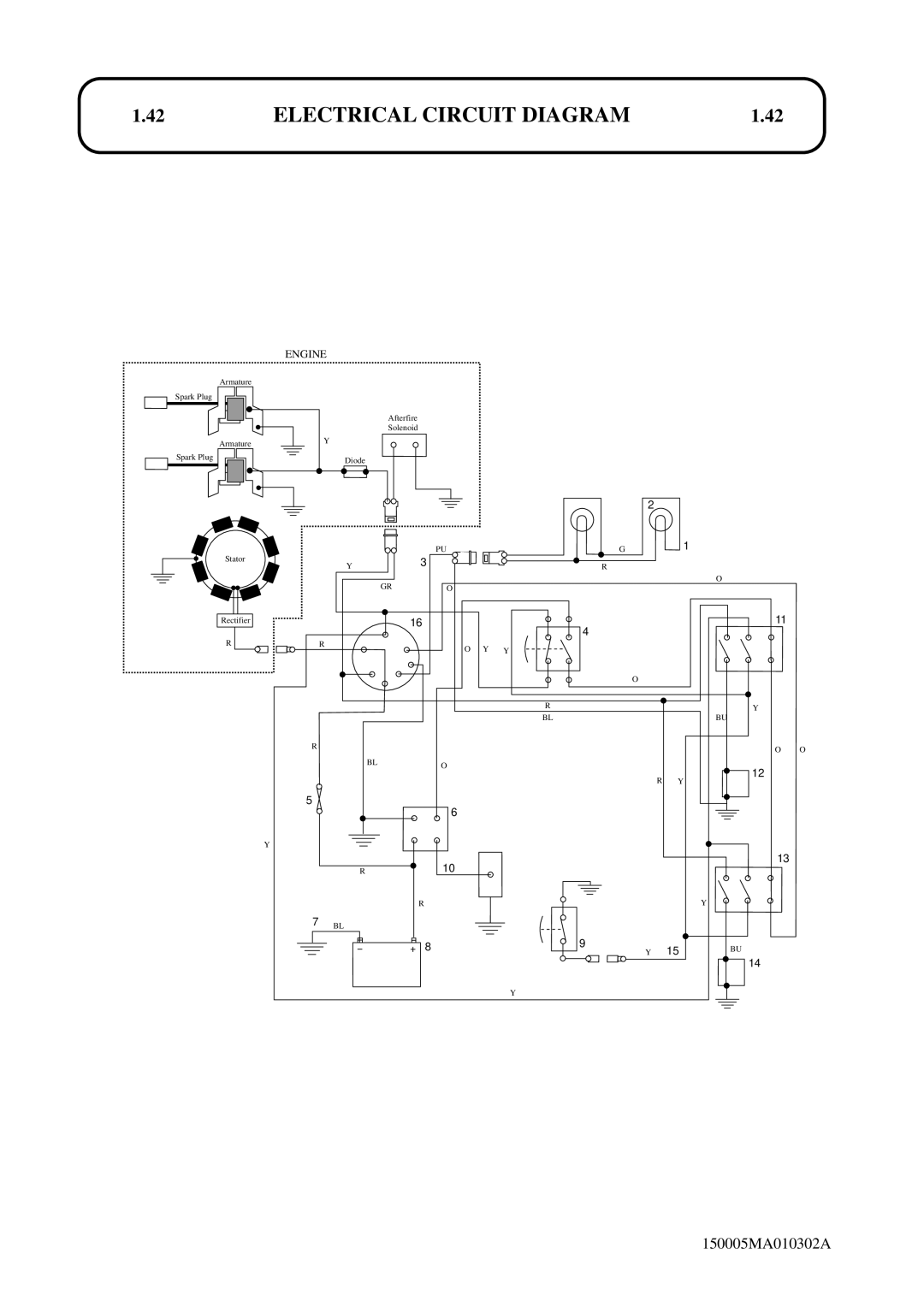 Hayter Mowers SST38/ST42 specifications Electrical Circuit Diagram 