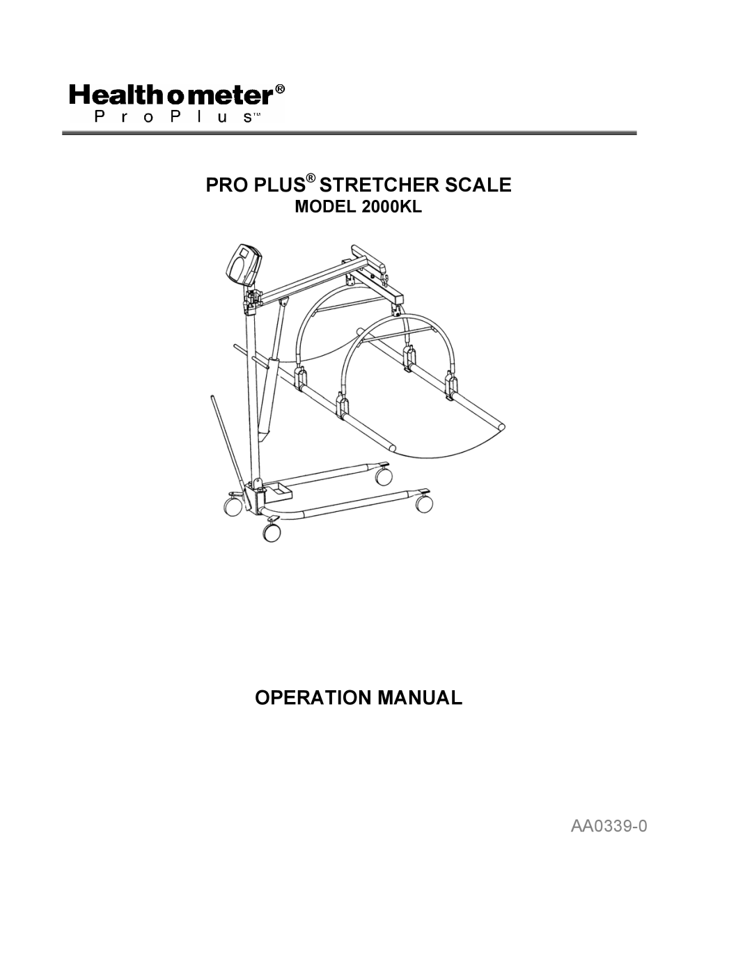 Health O Meter 2000KL operation manual PRO Plus Stretcher Scale 