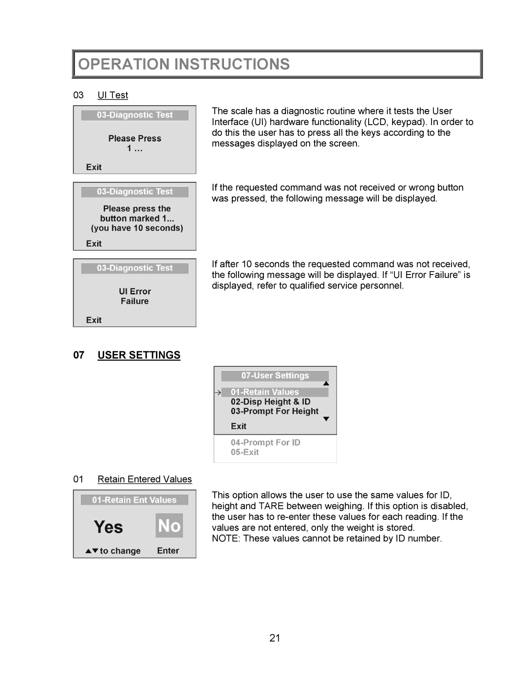 Health O Meter 2000KL operation manual User Settings 