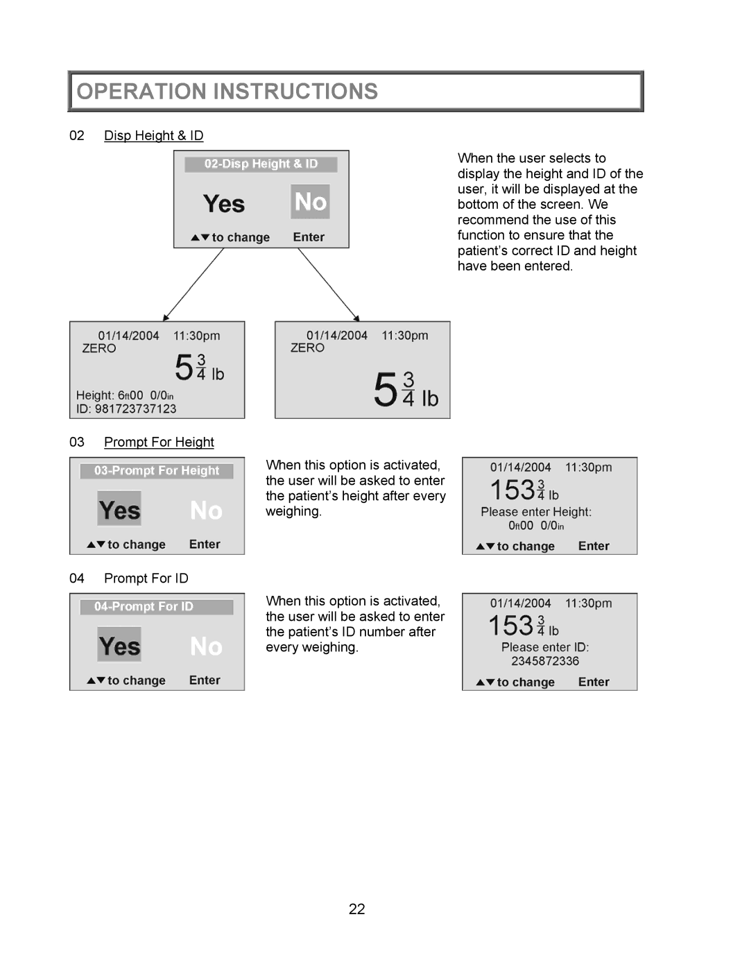 Health O Meter 2000KL operation manual Operation Instructions 