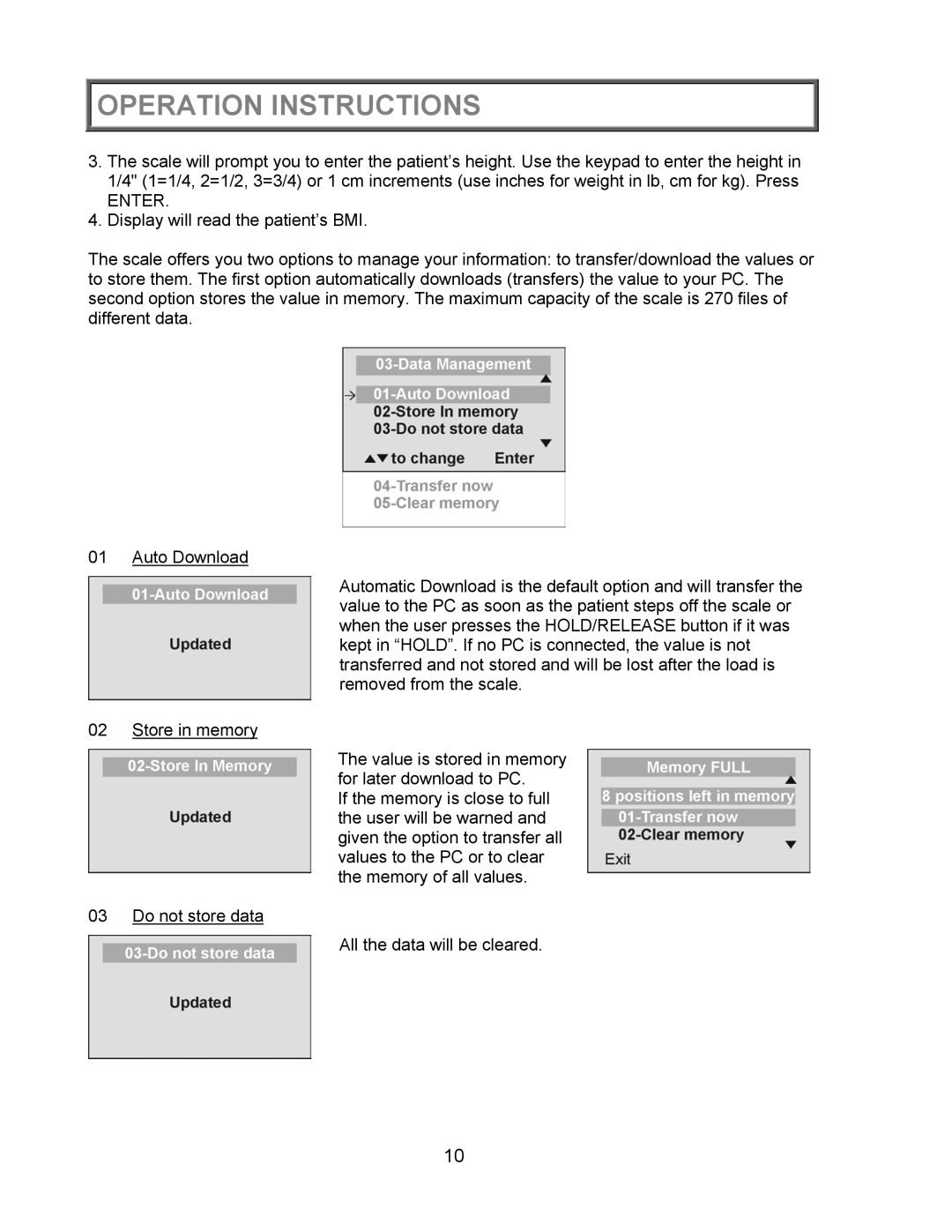 Health O Meter 2450KL operation manual Enter 