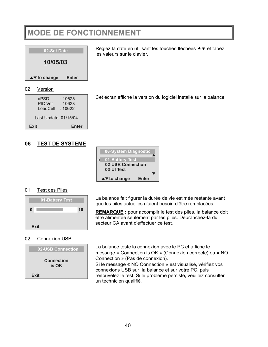 Health O Meter 2600KL operation manual Test DE Systeme 