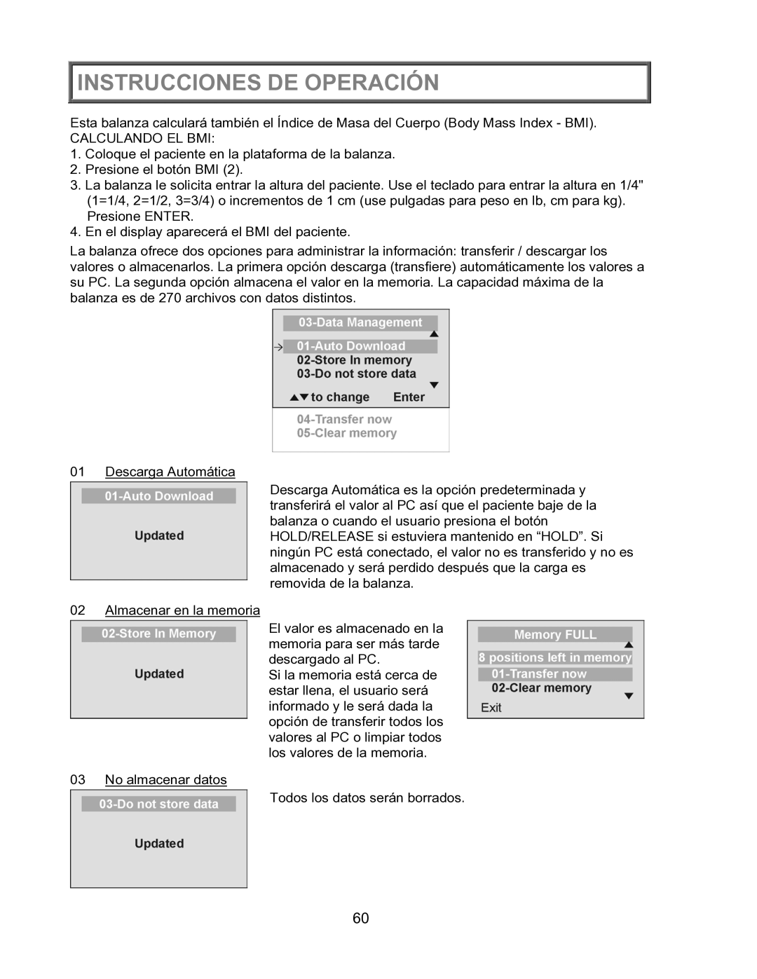 Health O Meter 2600KL operation manual Calculando EL BMI 