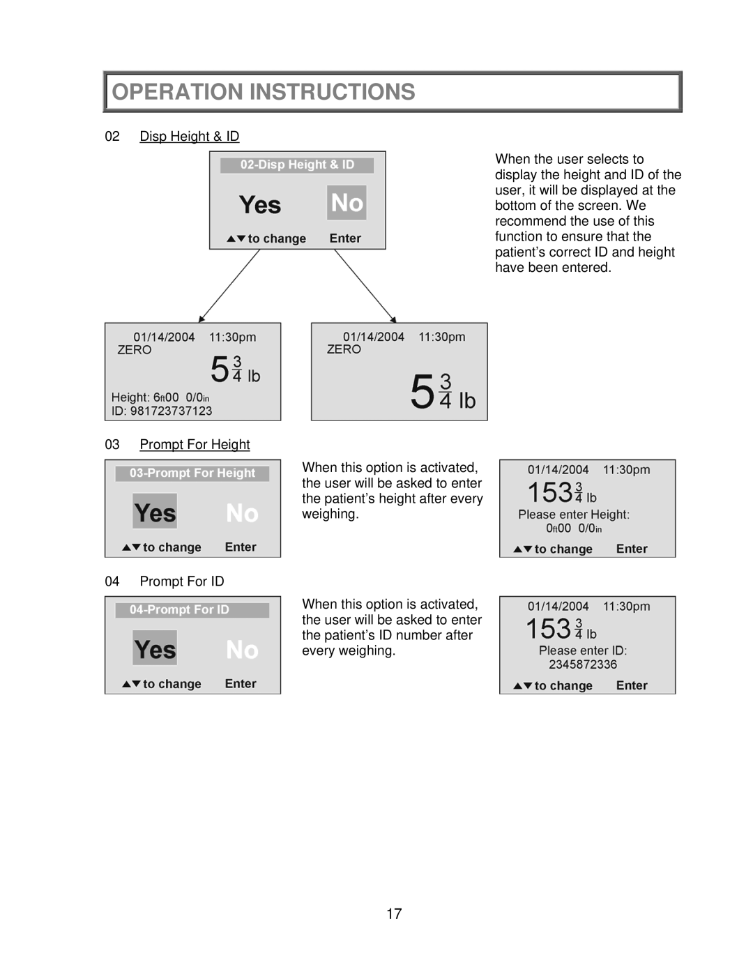 Health O Meter 2650KL operation manual Operation Instructions 